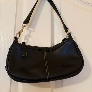 Coach Demi Hobo Legacy Hampton Leather Y2K Black Small Shoulder Bag # 7593